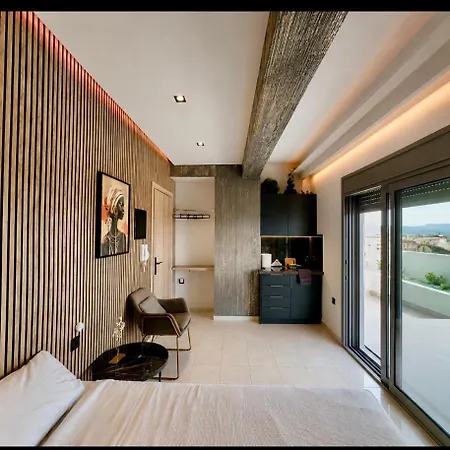 Luxury Black And White Interior & Rooftop Terrace Appartamento Kalamata