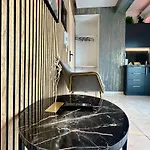 Luxury Black And White Interior & Rooftop Terrace Apartment Kalamata