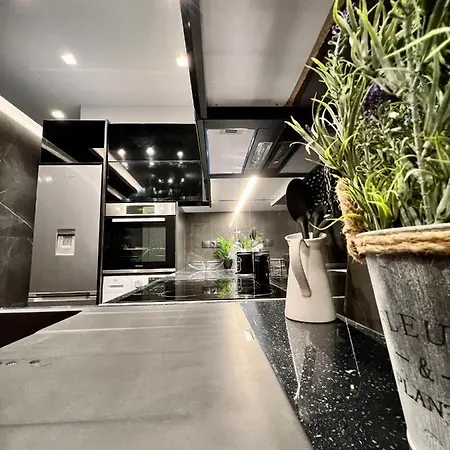 Luxury Black And White Interior & Rooftop Terrace Apartment Kalamata