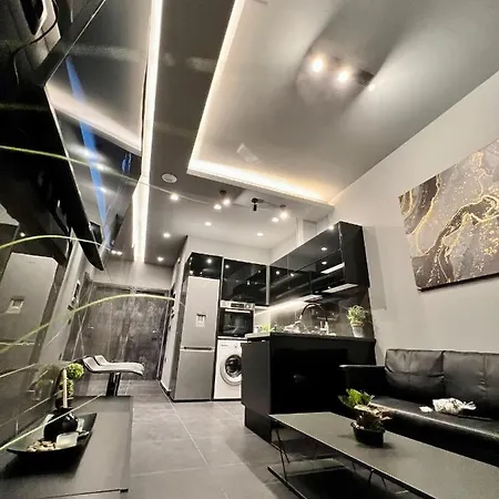 Luxury Black And White Interior & Rooftop Terrace Apartment