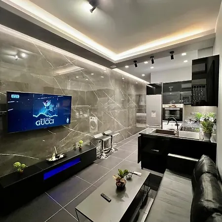 Luxury Black And White Interior & Rooftop Terrace Kalamata