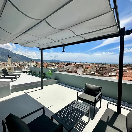 Apartment Luxury Black And White Interior & Rooftop Terrace Kalamata