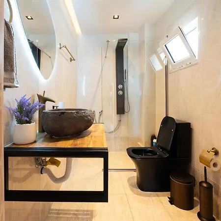 Luxury Black And White Interior & Rooftop Terrace Apartment *
